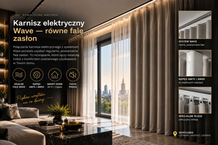 Karnisz elektryczny Wave — równe fale zasłon | Poradnik