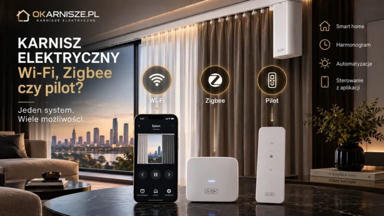 Karnisz elektryczny Wi-Fi, Zigbee czy pilot? Porównanie.