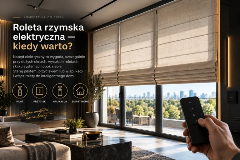 Roleta rzymska elektryczna — kiedy warto wybrać napęd?