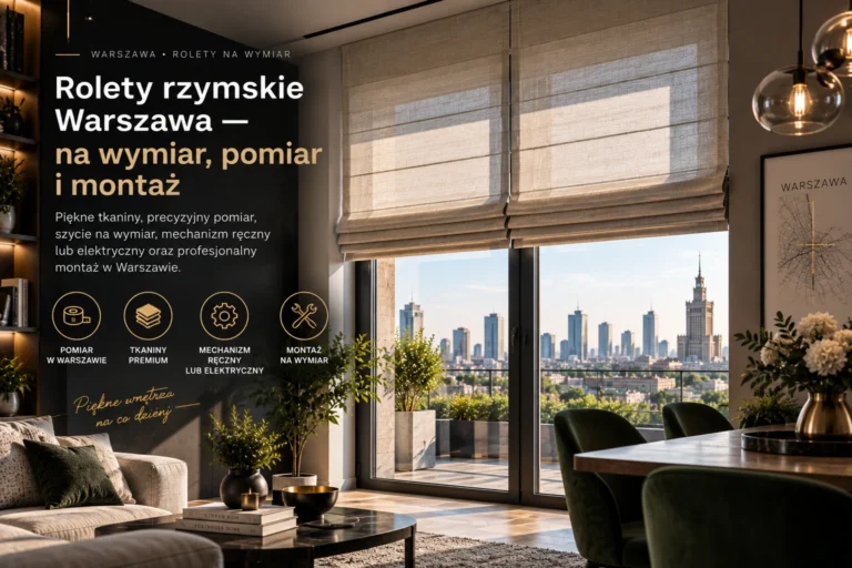 Rolety rzymskie Warszawa — na wymiar, pomiar i montaż