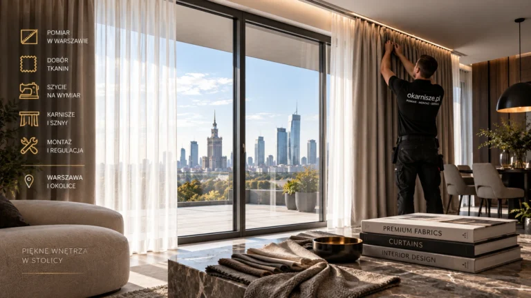 Zasłony i firany na wymiar Warszawa — pomiar i montaż
